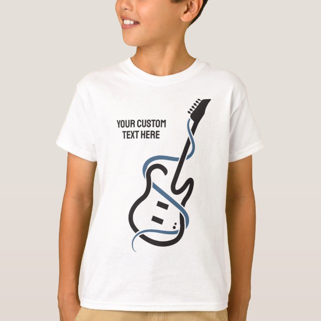 Custom Text Stylized Guitar T-Shirt (Front)