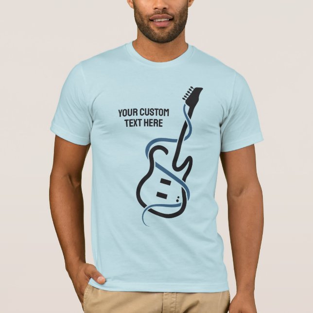 Custom Text Stylized Guitar T-Shirt (Front)