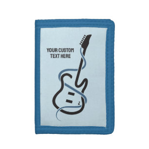 Custom Text Stylized Guitar Trifold Wallet