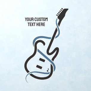 Custom Text Stylized Guitar Wall Decal