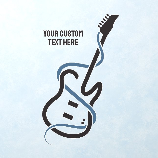 Custom Text Stylized Guitar Wall Decal (Insitu 1)