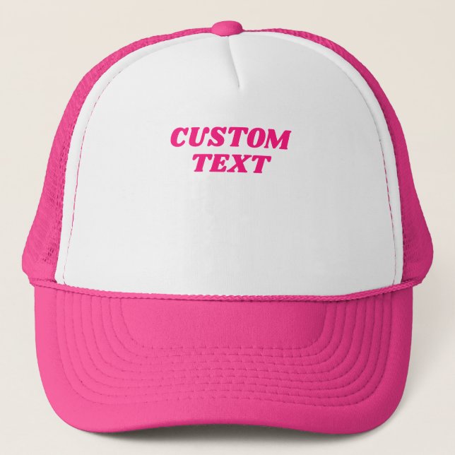 Custom Text Summer Beach Family Vacation Team Crew Trucker Hat (Front)