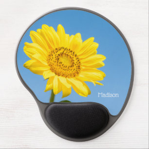 Custom text Sunflower Gel Mouse Pad
