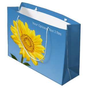 Custom text Sunflower gift bag