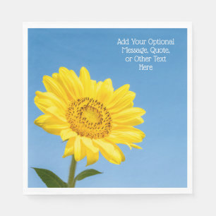 Custom text Sunflower  Napkins