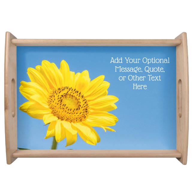 Custom text Sunflower Serving Tray (Front)