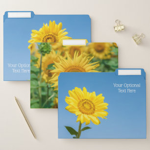 Custom text Sunflowers File Folder