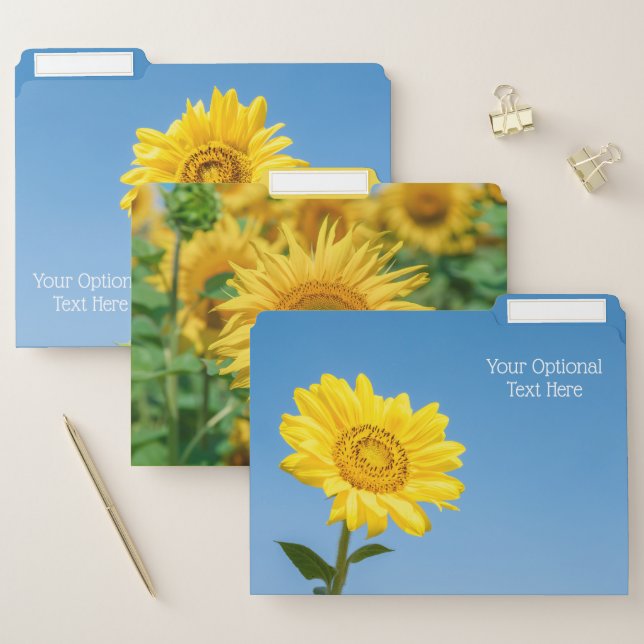 Custom text Sunflowers File Folder (Set)