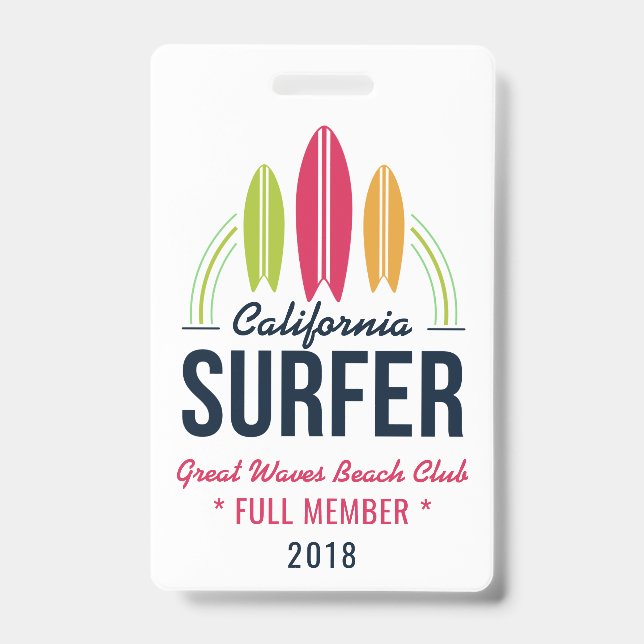 Custom Text Surfer badges (Front)