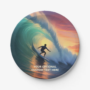 Custom Text Surfer Paper Plates