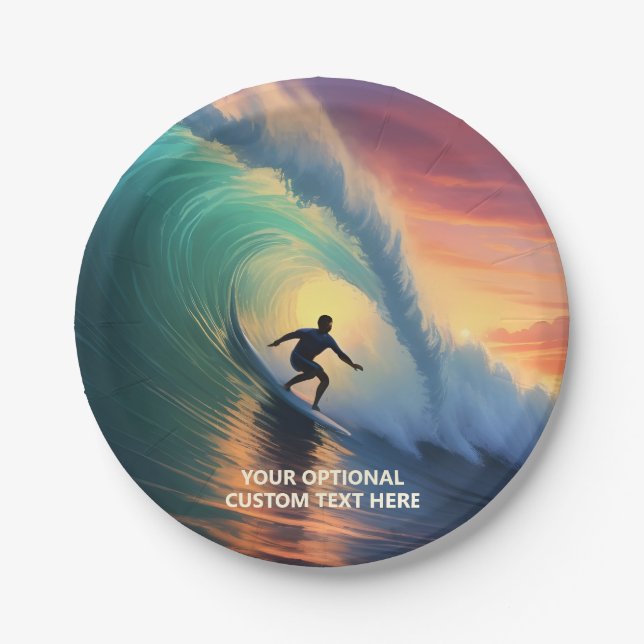 Custom Text Surfer Paper Plates (Front)
