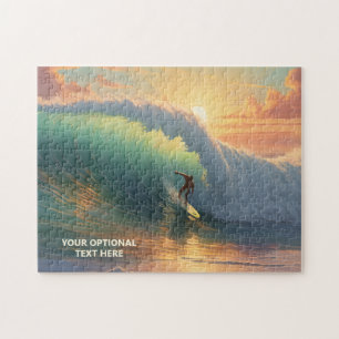 Custom Text Surfing Jigsaw Puzzle