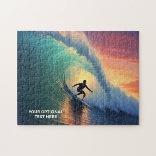 Custom Text Surfing Jigsaw Puzzle