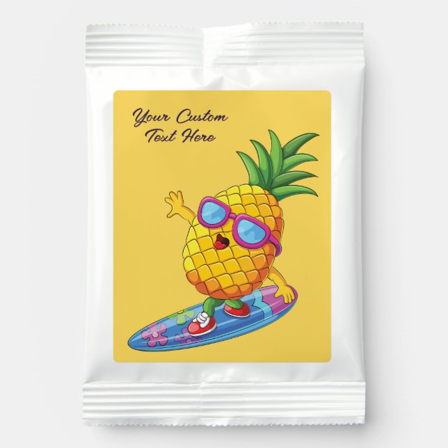 Custom Text Surfing Pineapple Lemonade Drink Mix (Front)