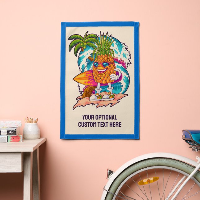 Custom Text Surfing Pineapple Pennant (Insitu 2)