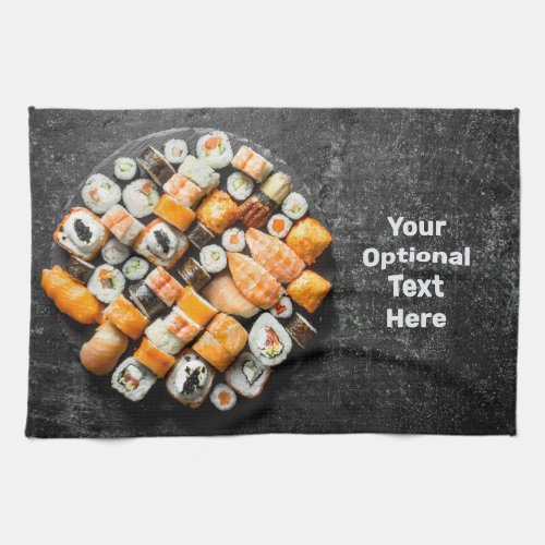 Custom text Sushi Platter Kitchen Towel