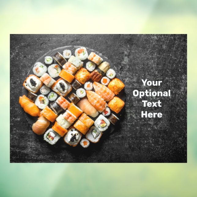 Custom text Sushi Platter Window Cling (Sheet 3)