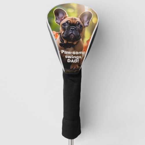 Custom text  Sweet Frenchie puppy in a jungle Golf Head Cover