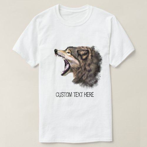 Custom Text T_Shirt with Wolf