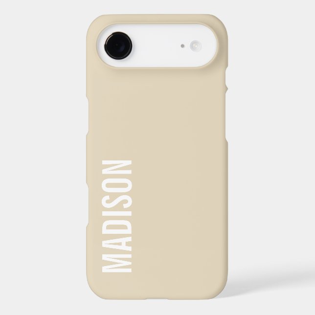 Custom Text  / Tan Case-Mate iPhone Case (Back)
