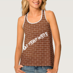 Custom Text Tank Top with Brick Wall Design