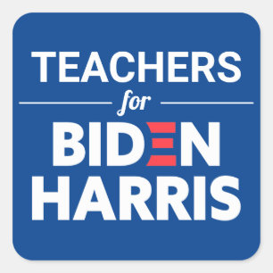 Custom Text Teachers for Biden Harris Blue Support Square Sticker