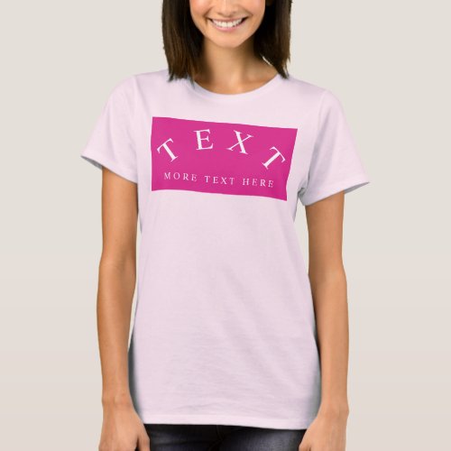 Custom Text Template Womens Modern Pale Pink T_Shirt