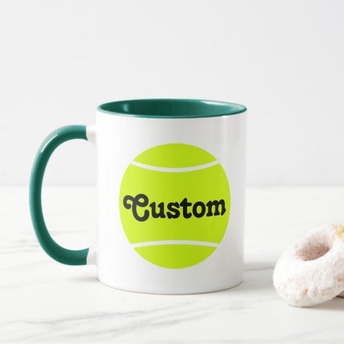 Custom Text Tennis Ball Coffee Mug