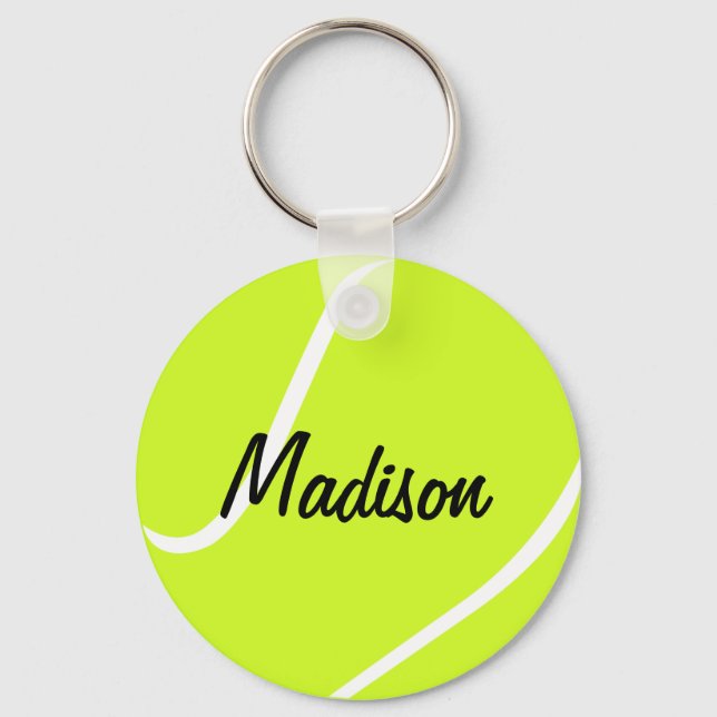 Custom Text Tennis Ball Key Chains (Front)