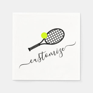 Custom Text Tennis Ball Racket Party Banquet Napkins