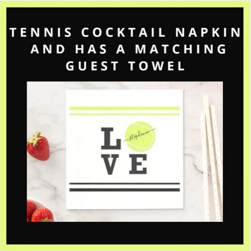Custom Text Tennis Ball Racket Party  Napkins
