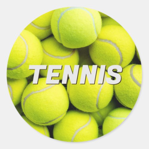 Custom Text Tennis Balls Classic Round Sticker