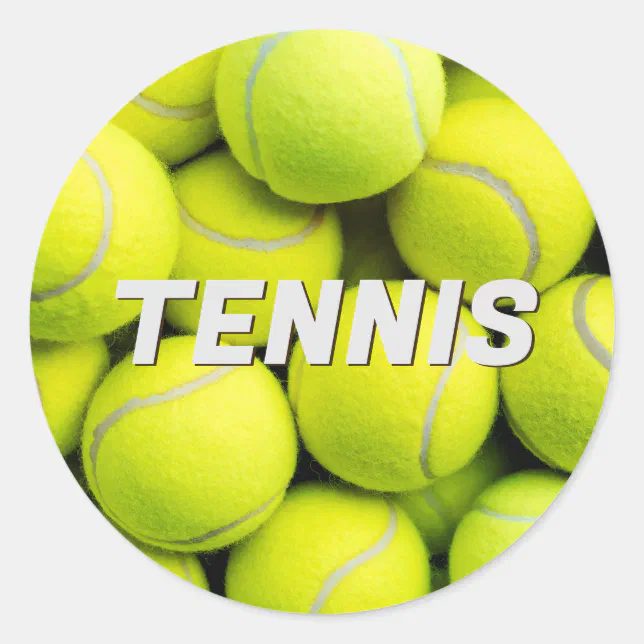 Custom Text Tennis Balls Classic Round Sticker | Zazzle