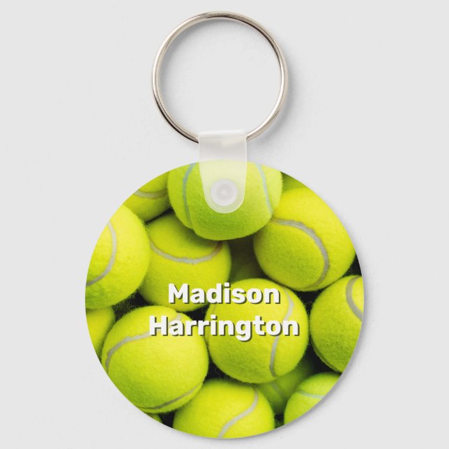 Custom Text Tennis Balls Keychain (Back)