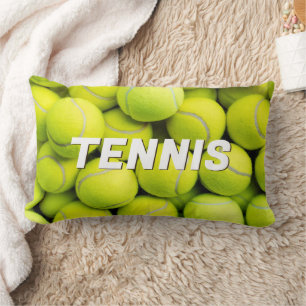 Custom Text Tennis Balls Lumbar Pillow