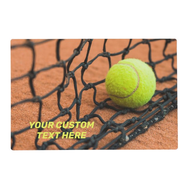 Custom Text Tennis Balls Placemat (Front)