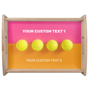 Custom Text Tennis Balls Serving Tray