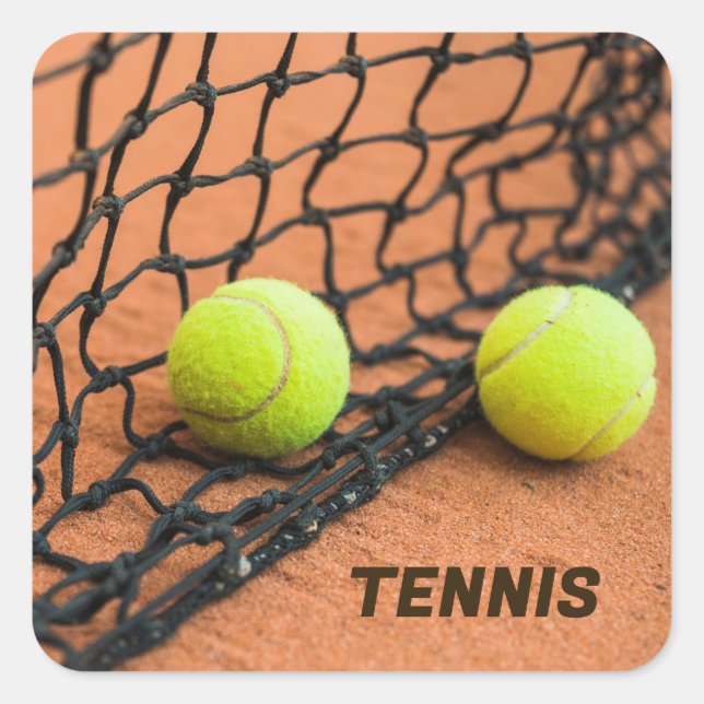 Custom Text Tennis Balls Square Sticker (Front)