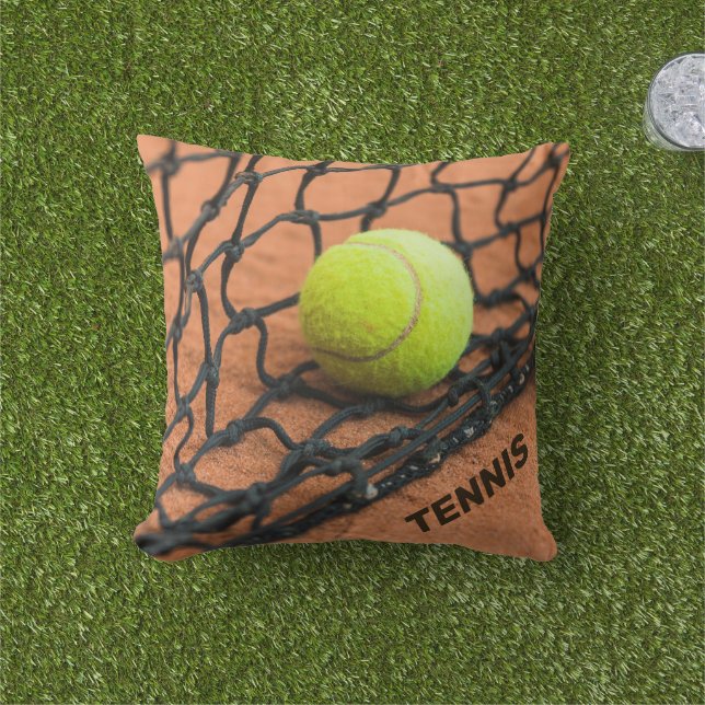 Custom Text Tennis Outdoor Pillow (Grass)