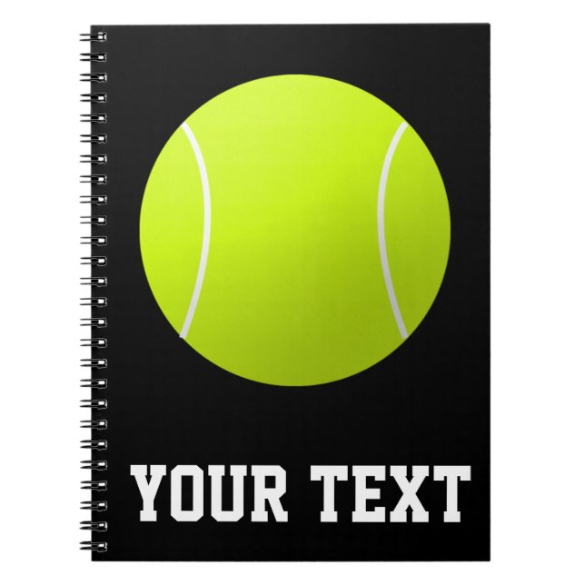 Custom Text Tennis Player or Team School Notebook (Front)