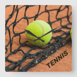 Custom Text Tennis Square Wall Clock