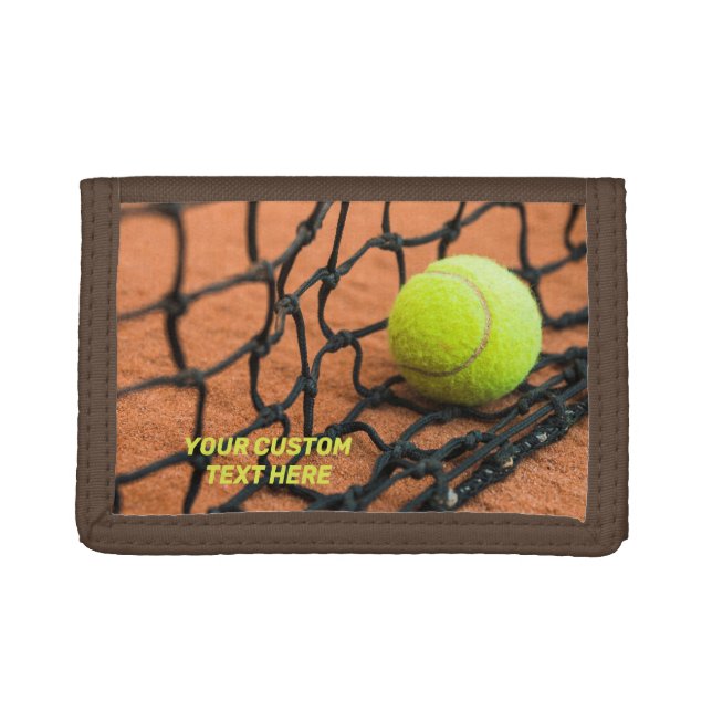 Custom Text Tennis Trifold Wallet (Front)
