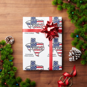 Custom Text Texas Wrapping Paper