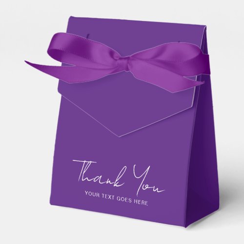 Custom Text Thank You Solid Color Royal Purple Favor Boxes