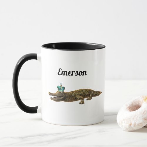 Custom Text  The Royal Croc  Jewel Alligator Mug