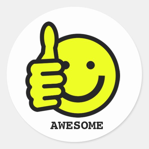 Custom Text Thumbs Up Yellow Face Sticker