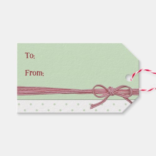 Custom Text Tied with a Bow Gift Tags