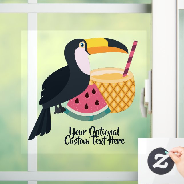 Custom text Toucan Illustration Window Cling (Home)