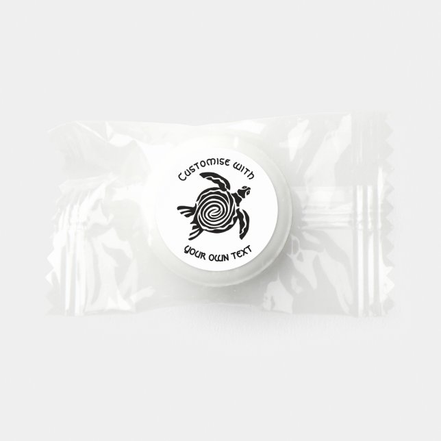 Custom Text Tribal Turtle Design Life Saver® Mints (Front)