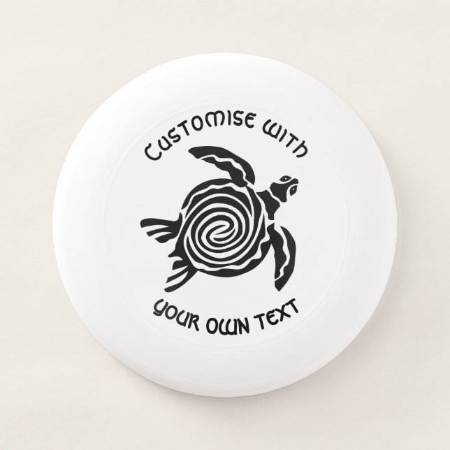 Custom Text Tribal Turtle Design Wham-O Frisbee (Front)